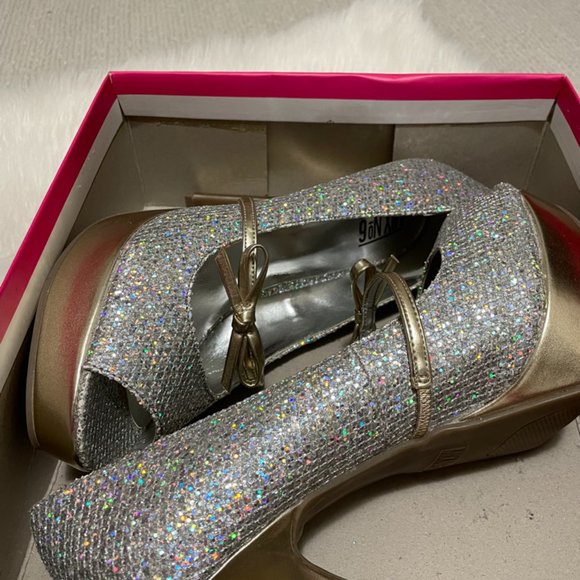 size 10 Mix No6 Glitter Platform High Heels Peep Toe "Lucy" - Picture 10 of 10